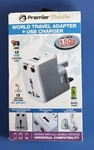 Premier Mobile - World Travel Adapter + Usb Charger PWTADP01. Fixed Price $12.99.