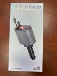 Wesdar PD15W Car Charger Black 80CM Cable Usb-a Usb-c Fast. Fixed Price $12.00.