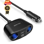 Bestek 2-SOCKET Car Cigarette Lighter Splitter 150W(2.4A Usb), Black. Fixed Price $29.99.