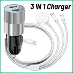 40W Fast Car Charger 3 In Magnetic Cable For Iphone 17/IWATCH 8/7/6/SE/5/4. Fixed Price $14.64.