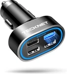 Tecknet Usb Car Charger, 54W 4-PORT Multi Adapter, Black. Fixed Price $14.36.