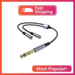 Moswag 1/4 Inch Trs To Dual 1/8 Female Y Cable, 6.35MM 3.5MM Sp. Fixed Price $14.20.