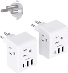 2 Pack Switzerland Travel Plug Adapter, Swiss With 3 Outlets Us. Fixed Price $18.62.