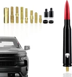 PACK-1 Car Bullet Antenna, 5.4" Skull Pole For Gm Chevy Medium, Red. Fixed Price $20.99.