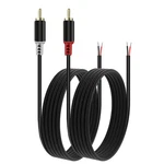 Rulgoi Rca To Speaker Wire Adapter, 2 Bare Cables 6.6FT, Black. Fixed Price $11.29.
