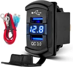 Anina Qc Dual USB3.0 Car Charger Port Rocker Switch Style, 12V-24V Waterproof. Fixed Price $33.02.