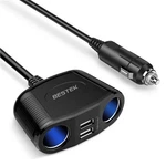 Bestek 2-SOCKET Car Cigarette Lighter Splitter 150W(2.4A Usb), Black. Fixed Price $27.78.