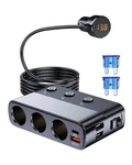 7 In 1 Cigarette Lighter Splitter Lihan 3 Socket Car Charger Adapter Type-c Q.... Fixed Price $32.55.