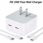 Dual Port 35W Usb-c Adapter Pd Fast Wall Charger For Iphone 17/16/15/14/13/12/11. Fixed Price $14.14.