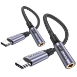 Moswag Usb Type To 3.5MM Headphone Jack Adapter, 2 Pack, Nylon Braided. Fixed Price $11.88.