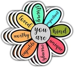 (3PCS) You Are Unique Enough Worthy Loved Bible Verse Stickers For Multicolor. Fixed Price $15.57.