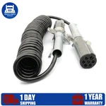 7 Way Coiled Trailer Cord 15FT Semi Truck Electrical Black Power Cable. Fixed Price $46.96.