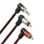 Riieyoca 90 Degree Right Angle 3.5MM To Cable 6FT,2RCA (BLACK+RED,2M). Fixed Price $17.30.