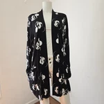 Disney Mickey Mouse Cardigan Size 2X Open Front Pockets Black White Womens. Fixed Price $19.99.