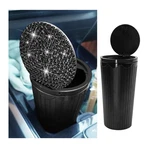 Norkmdi Bling Car Trash Can With Lid, Crystal 6.5 X 3.35 2.56 Inches, Black. Fixed Price $21.84.