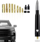 PACK-1 Car Bullet Antenna, 5.4" Skull Pole For Gm Medium, Silver. Fixed Price $18.54.