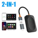 Plug-n-drive Wireless Adapter 2-IN-1 Apple Carplay & Android Auto Hub. Fixed Price $35.99.
