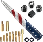 Car Truck Bullet Antenna Replacement Mast With Valve Stem Caps American Flag Sty. Fixed Price $26.63.