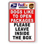 Dogs Like To Open Packages Please Leave Inside Box Metal Sign/ Magnetic I310. Fixed Price $7.39.