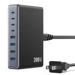 Lanluk 200W Gan Iv 8-PORT Charging Station With 65W Usb-c Pd Output And QC4.0.... Fixed Price $58.61.