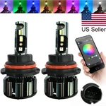 2PCS 9004 9007 In 1 Led Rgb W+ Multi-color Phone App Control Headlight Bulbs. Fixed Price $66.49.