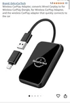 Wireless Carplay Adapter. Fixed Price $19.00.