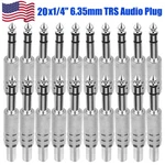 20 Pack 1/4" Male Stereo Audio Cable Jack Connector Plugs For Trs Usa New. Fixed Price $14.28.